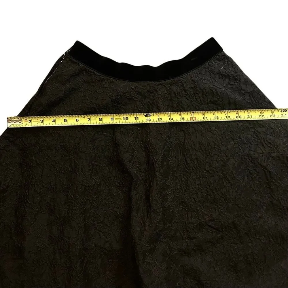 1950s Smart Set Sportswear Black Brocade Full Skirt Tulle Petticoat Velvet Waist